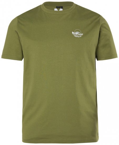 Men+ 682 T-skjorte Bølge Khakigrønn - T-skjorter - Store T-skjorter - 2XL-14XL