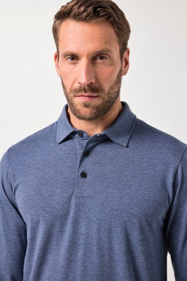 JAY-PI Quickdry Polo Long Sleeve Blue - Polo- & piqueskjorter - Poloskjorte i store størrelser - 2XL-8XL