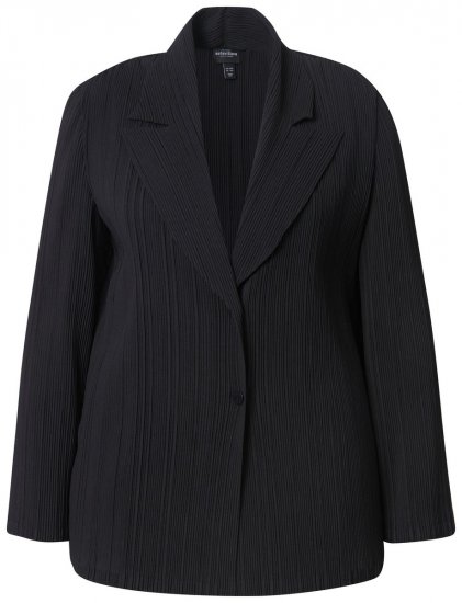 Ulla Popken 839843 Plissert blazer Svart - Blazere - Blazere i store størrelser for dame