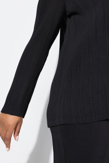 Ulla Popken 839843 Plissert blazer Svart - Blazere - Blazere i store størrelser for dame