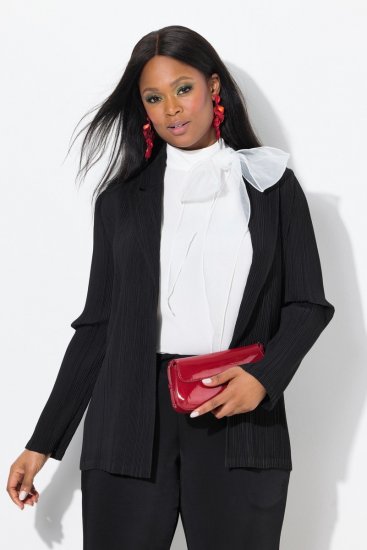 Ulla Popken 839843 Plissert blazer Svart - Blazere - Blazere i store størrelser for dame