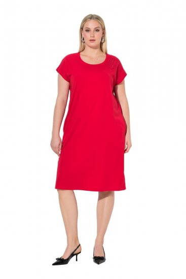 Ulla Popken 839896 Jerseykjole med strass Rosa - Aftenkjoler - Selskapskjoler for kvinner