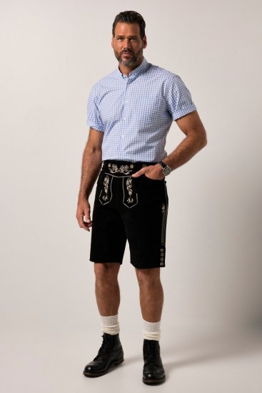 JP1880 Shirt Traditional Short Sleeve Checked Light Blue - Skjorter - Store skjorter - 2XL-8XL