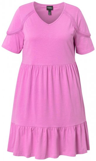 Ulla Popken 840115 Kortermet jerseykjole Rosa - Jerseykjoler - 