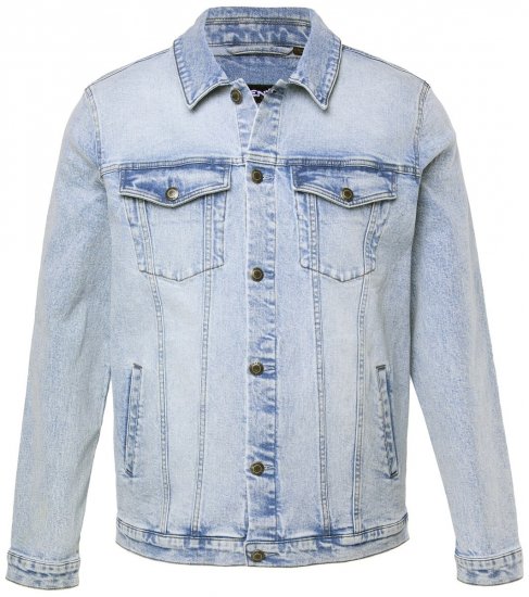Men+ 394 Jeansjakke med brystlommer Lyseblå - Jakker - Store jakker - 2XL-12XL