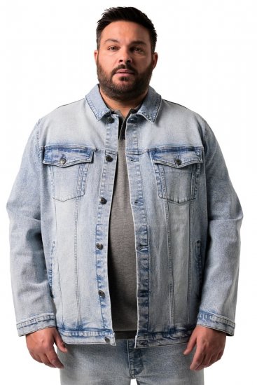 Men+ 394 Jeansjakke med brystlommer Lyseblå - Jakker - Store jakker - 2XL-12XL