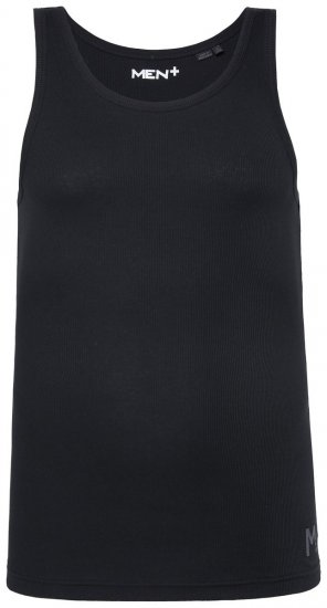 Men+ 620 Singlet i ribbestrikk Svart - T-skjorter - Store T-skjorter - 2XL-14XL