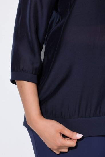 Ulla Popken 841127 Bluse Mørkeblå - Bluser - Bluser i store størrelser til hverdag