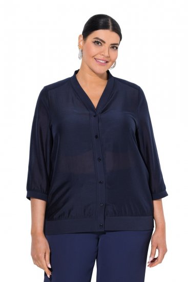 Ulla Popken 841127 Bluse Mørkeblå - Bluser - Bluser i store størrelser til hverdag
