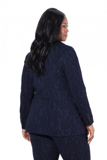 Ulla Popken 841163 Jerseyblazer i jacquard Mørkeblå - Blazere - Blazere i store størrelser for dame