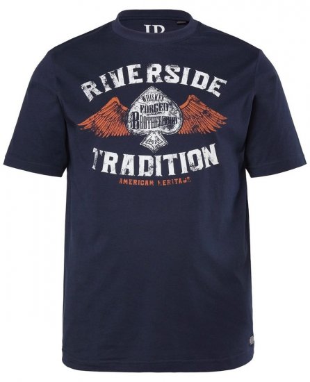 JP1880 T-Shirt Short Sleeve Chest Print Navy - T-skjorter - Store T-skjorter - 2XL-14XL