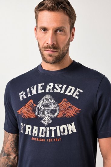 JP1880 T-Shirt Short Sleeve Chest Print Navy - T-skjorter - Store T-skjorter - 2XL-14XL