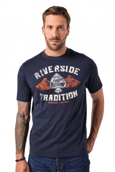 JP1880 T-Shirt Short Sleeve Chest Print Navy - T-skjorter - Store T-skjorter - 2XL-14XL