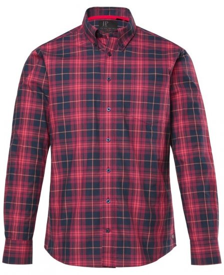 JP1880 Checked Shirt Long Sleeve Red - Skjorter - Store skjorter - 2XL-8XL