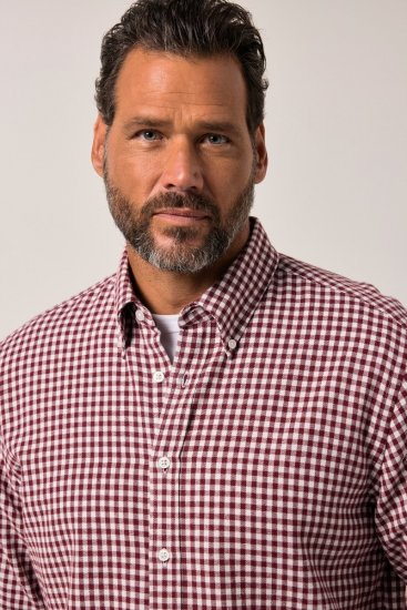 JP1880 Checked Flannel Shirt Long Sleeve Light Red - Skjorter - Store skjorter - 2XL-8XL