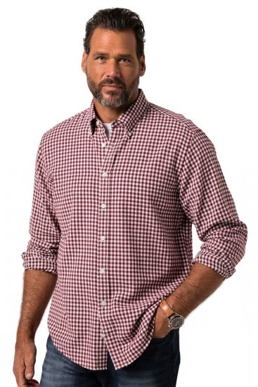 JP1880 Checked Flannel Shirt Long Sleeve Light Red - Skjorter - Store skjorter - 2XL-8XL
