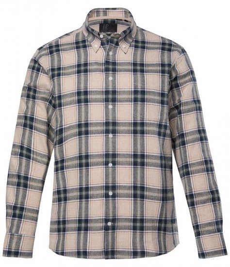 JP1880 Checked Flannel Shirt Long Sleeve Dark Dusty Pink - Skjorter - Store skjorter - 2XL-8XL