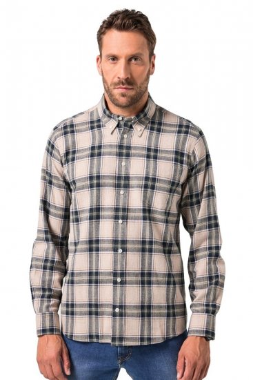 JP1880 Checked Flannel Shirt Long Sleeve Dark Dusty Pink - Skjorter - Store skjorter - 2XL-8XL