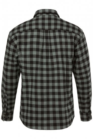 JP1880 Checked Flannel Shirt Long Sleeve Eucalyptus Green - Skjorter - Store skjorter - 2XL-8XL