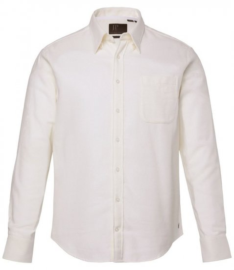 JP1880 Checked Flannel Shirt Long Sleeve Creamy White - Skjorter - Store skjorter - 2XL-8XL