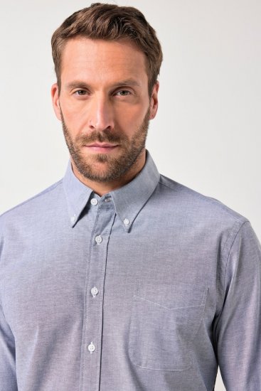 JP1880 Oxford Shirt Long Sleeve Denim Blue - Skjorter - Store skjorter - 2XL-8XL