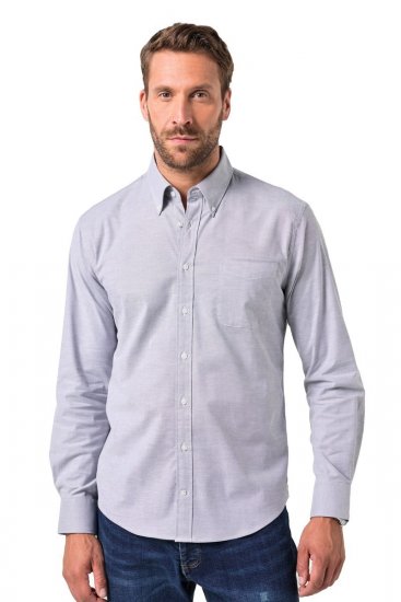 JP1880 Oxford Shirt Flexnamic Long Sleeve Grey - Skjorter - Store skjorter - 2XL-8XL