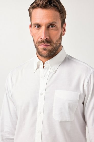 JP1880 Oxford Shirt Flexnamic Long Sleeve Snow White - Skjorter - Store skjorter - 2XL-8XL