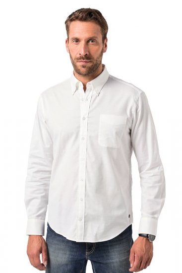 JP1880 Oxford Shirt Flexnamic Long Sleeve Snow White - Skjorter - Store skjorter - 2XL-8XL