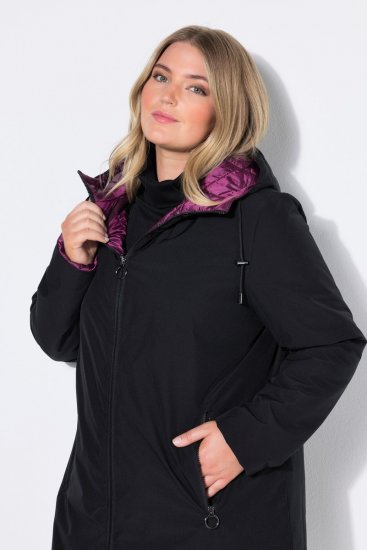 Ulla Popken 841398 Kåpe Svart - Frakker - Kåper i store størrelser