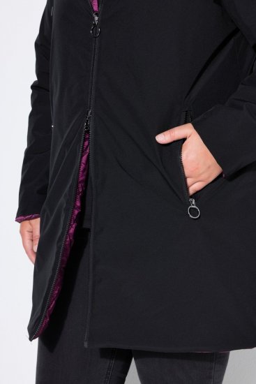 Ulla Popken 841398 Kåpe Svart - Frakker - Kåper i store størrelser
