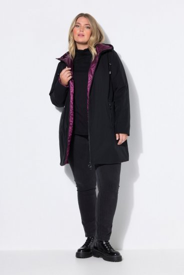 Ulla Popken 841398 Kåpe Svart - Frakker - Kåper i store størrelser