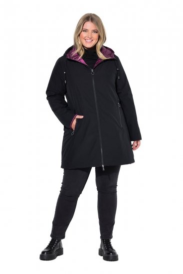Ulla Popken 841398 Kåpe Svart - Frakker - Kåper i store størrelser