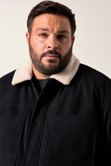 Men+ 545 Jakke med teddykrage Svart - Jakker - Store jakker - 2XL-12XL