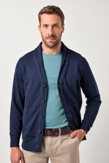JP1880 Sweat Jacket Shawl Collar Navy - Gensere og hettegensere - Store hettegensere - 2XL-14XL