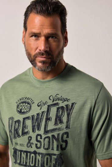 JP1880 T-Shirt Short Sleeve Chest Print Eucalyptus Green - T-skjorter - Store T-skjorter - 2XL-14XL