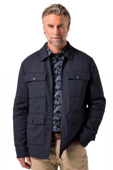Boston Park 963 Jakke i ullmiks med glidelås Mørkeblå - Jakker - Store jakker - 2XL-12XL