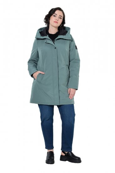 Ulla Popken 842008 Funksjonskåpe Grønn - Frakker - Kåper i store størrelser