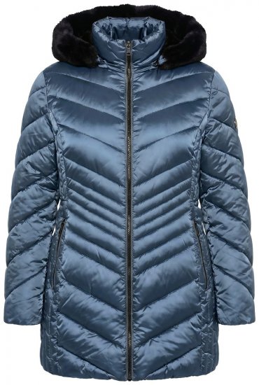 Ulla Popken 842013 Vattert jakke Denimblå - Jakker - Damejakker i store størrelser