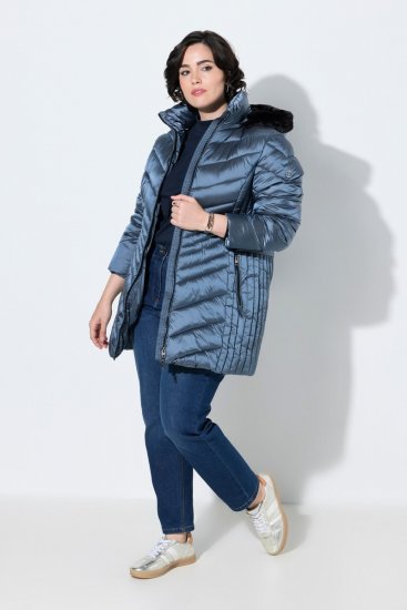 Ulla Popken 842013 Vattert jakke Denimblå - Jakker - Damejakker i store størrelser