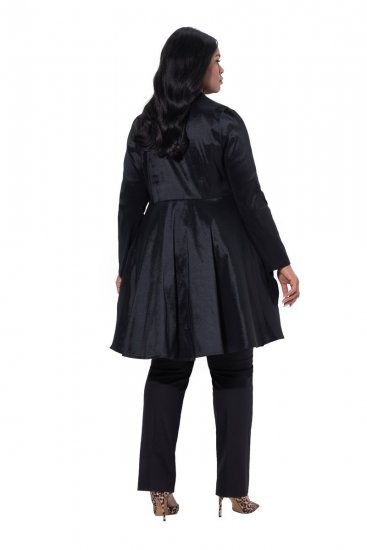 Ulla Popken 842028 Peplumblazer med folder Svart - Blazere - Blazere i store størrelser for dame