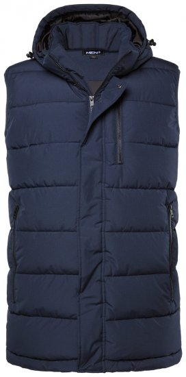 Men+ 433 Quiltet vest med hette Mørkeblå - Jakker - Store jakker - 2XL-12XL
