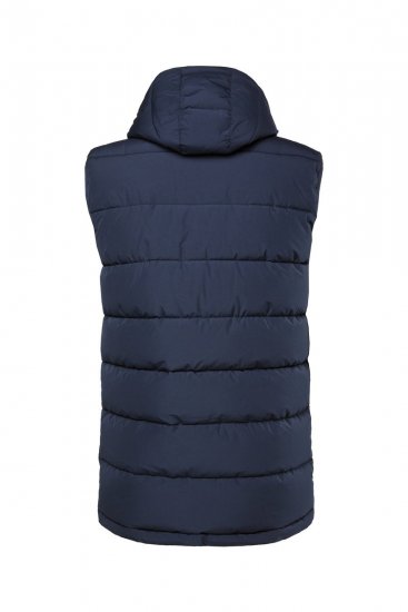 Men+ 433 Quiltet vest med hette Mørkeblå - Jakker - Store jakker - 2XL-12XL