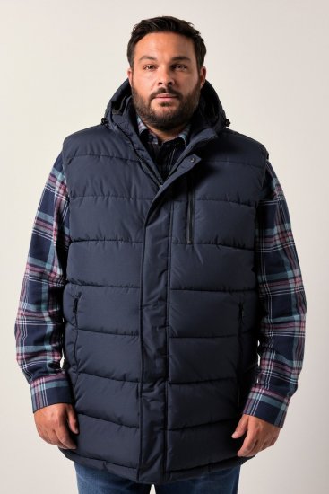 Men+ 433 Quiltet vest med hette Mørkeblå - Jakker - Store jakker - 2XL-12XL