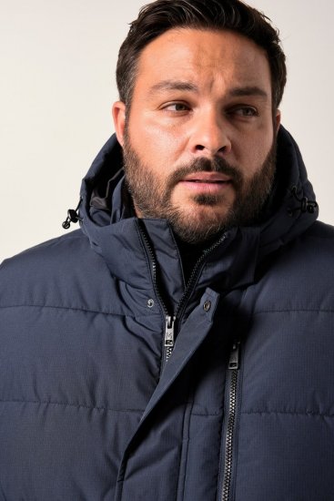 Men+ 433 Quiltet vest med hette Mørkeblå - Jakker - Store jakker - 2XL-12XL