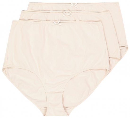 Ulla Popken 842435 Truser med høyt liv 3-pakning Beige - Truser - 