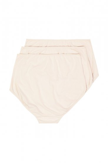 Ulla Popken 842435 Truser med høyt liv 3-pakning Beige - Truser - 