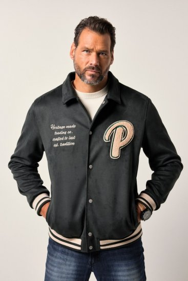 JP1880 Blouson Velour with Chest Embroidery Dark Green - Jakker - Store jakker - 2XL-12XL