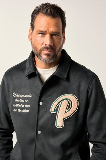 JP1880 Blouson Velour with Chest Embroidery Dark Green - Jakker - Store jakker - 2XL-12XL
