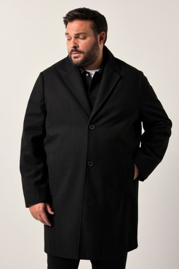 Men+ 482 Vannavvisende frakk i ull-look Svart - Jakker - Store jakker - 2XL-12XL