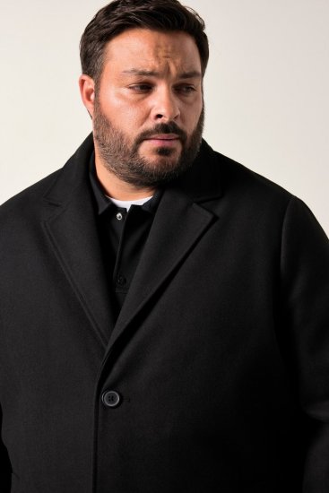 Men+ 482 Vannavvisende frakk i ull-look Svart - Jakker - Store jakker - 2XL-12XL